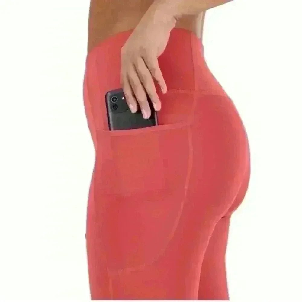 New Balance Orange Shape Shield 7/8 High Rise Side Pocket Leggings Size S - Picture 4 of 9